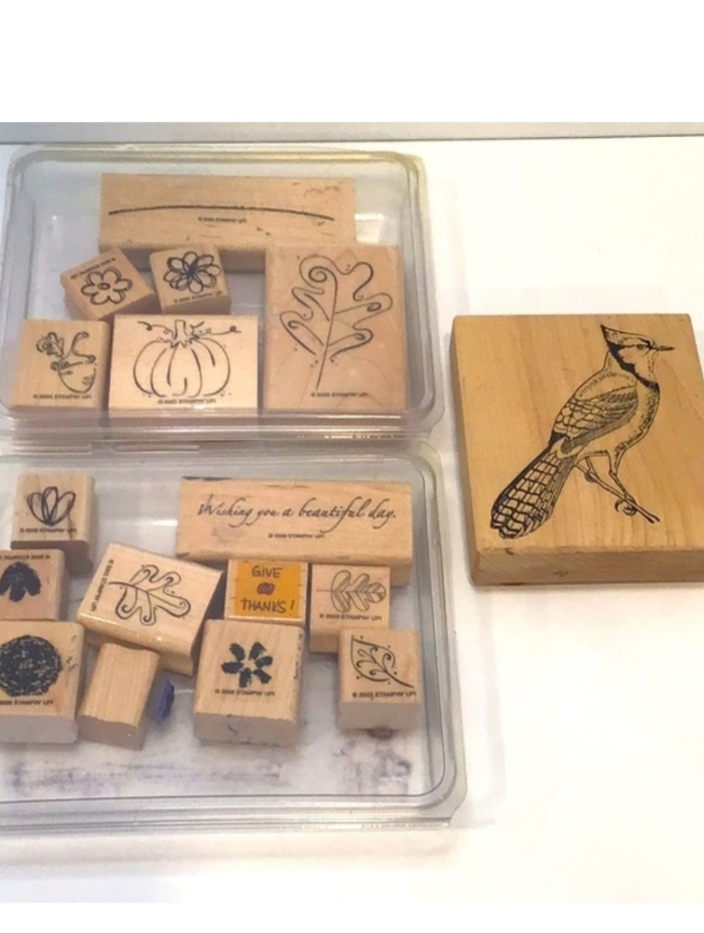 💚 Wooden Crafting Stamps 17pc.